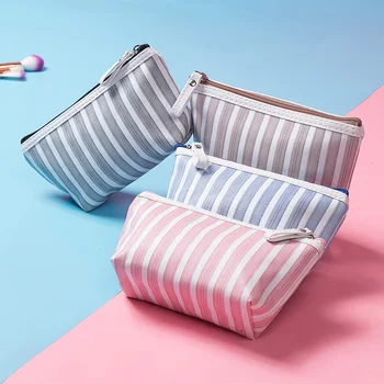 

New Arrival Makeup Pouch Travel Striped Printed Cosmetic Bag Toiletry Organizer Purse