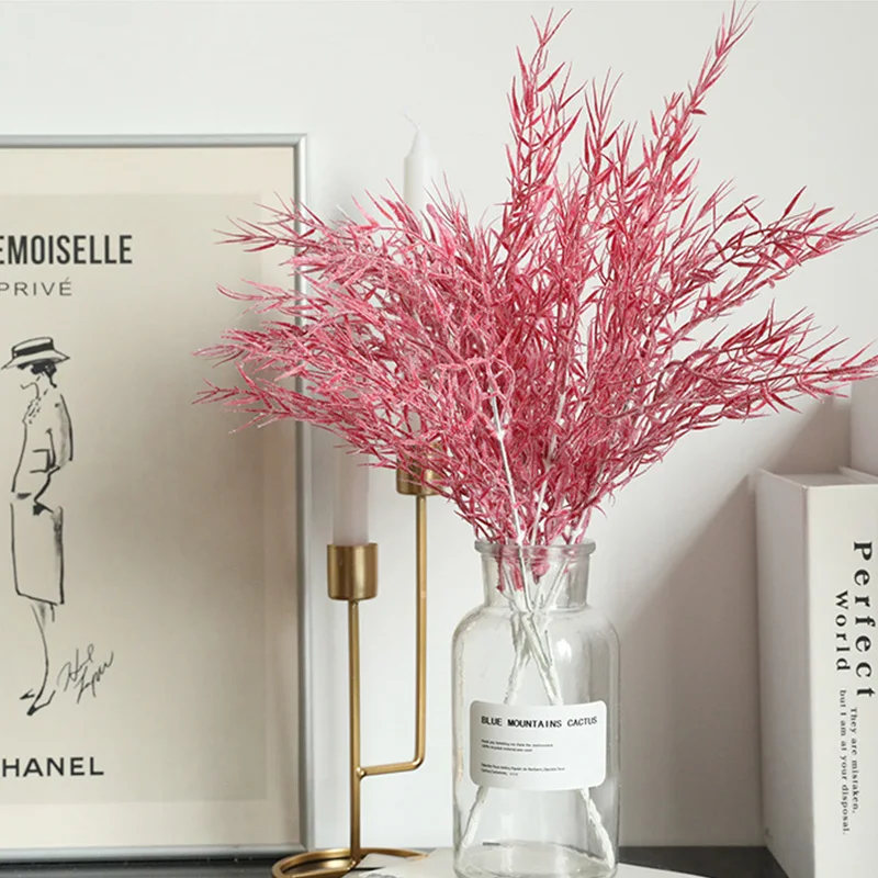 Красивые Искусственные цветы Пластиковые бамбуковые листья трава Плотный туман