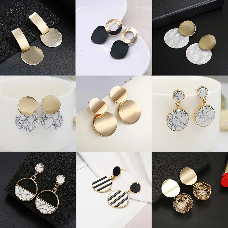 Модные женские серьги 2019 Boho металлические золотые висячие винтажные большие