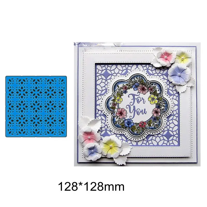 

Metal Cutting Dies Flower Lace Square Line Hollowed Frame Scrapbooking Craft DIY Cards Embossing Paper Stencils New Die Cut 2019