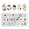 MRFOX Template Cat Animal Face LINE Designs Nail Stamping Plate Image Manicure Artist Nail Kit Beauty Design Women Breast 2