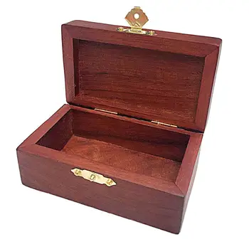 

Vintage Wooden Farmer Embossed Jewelry Trinket Organizer Storage Box with Buckle Jewelry Container Necklace Birthday Gift