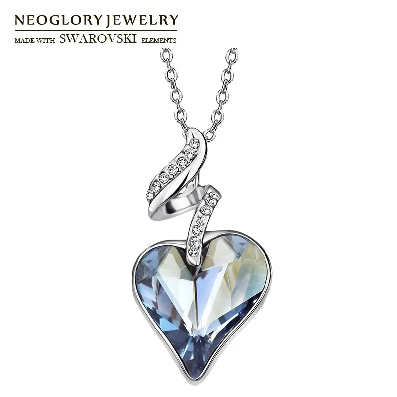 Neoglory Австрийские кристаллы и чешские Стразы подвеска с сердечком длинное