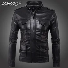 Стиль [код] Европейский стиль Модные мужские локомотив с капюшоном мужская кожаная куртка кожаное пальто бутик M