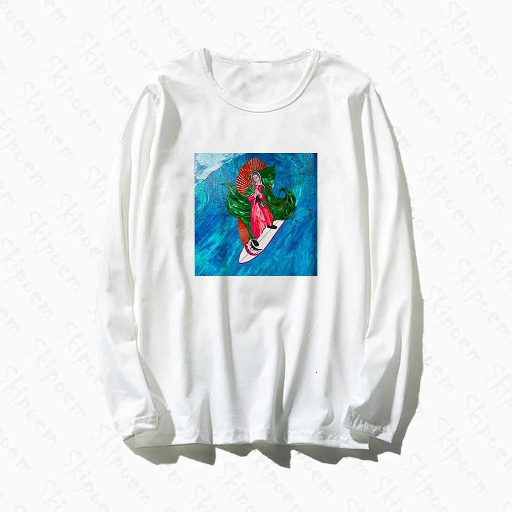 

Madonna Surfing Women Tshirt Gothic Tumblr Harajuku Aesthetic Korean Style Punk Cotton Long Sleeve Plus Size Clothes Streetwear