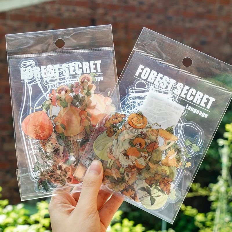 

Vintage Retro Forest Secret Language Diary PET Pticker Scrapbooking Material Paper Decoration Label Wholesale 16 Packs