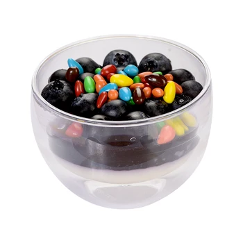 

Promotion - Event Party Wedding Suppliers, Disposable Plastic Tableware, 82*58*55mm/160ml Dessert Double Layer Bowl, 10/Pack