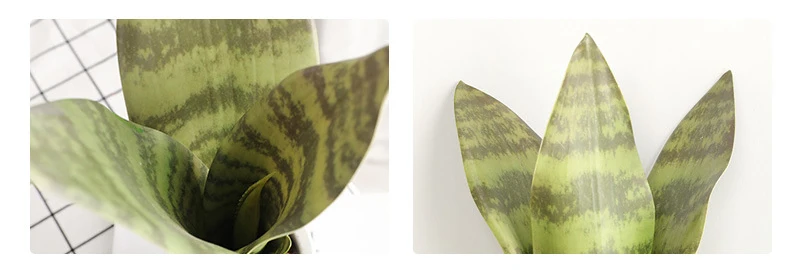 JAROWN Artificial Plants Sansevieria Branch Bonsai Decoration Fake Flower Plastic Tiger Piran Leaves Plants Home Garden Decors Office Decorative (17)