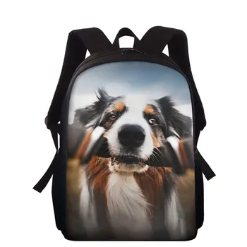 

3D Cute Alone Dog Print Backpack School Bags For Kids Teens Boys Pooch Pattern Customized School Outdoor Travel Day Bags Mochila