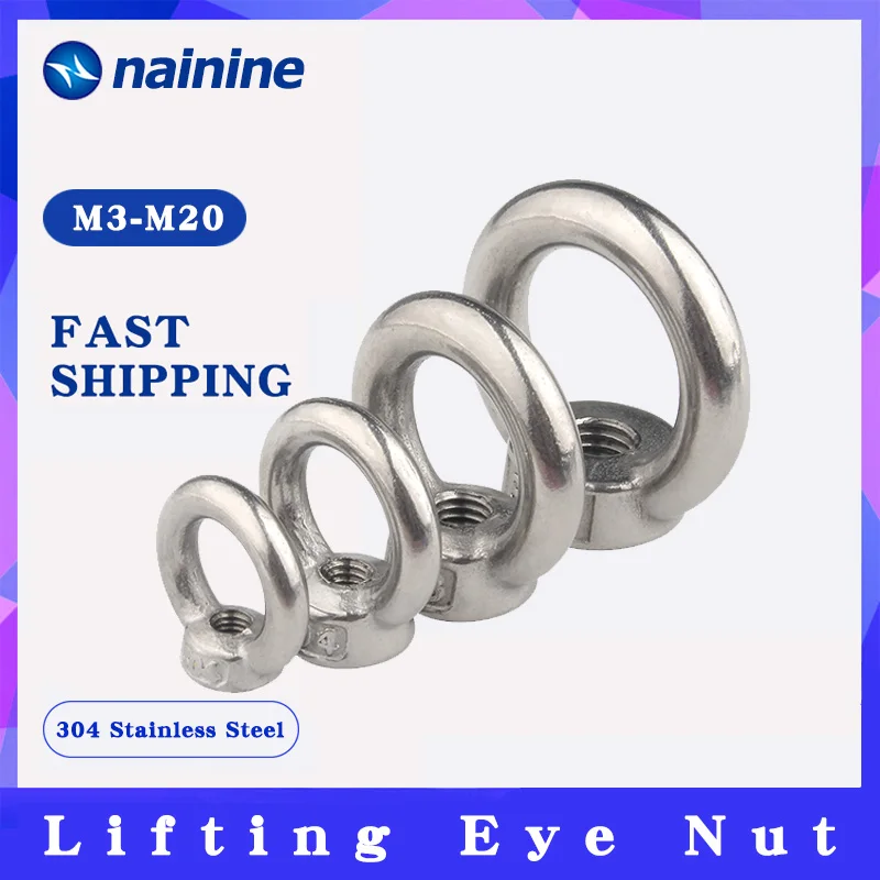 Din582 [m3m24] 304 Stainless Steel Marine Lifting Eye Nut Ring Nut
