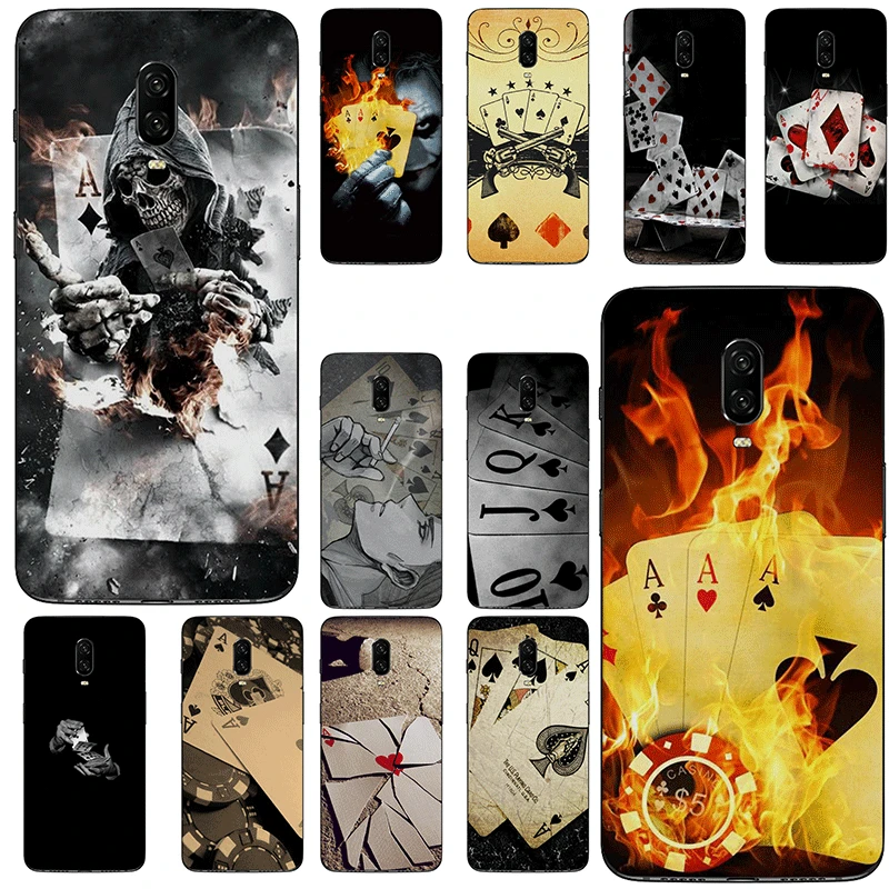 Mobile Cell Phone Case TPU for OnePlus 5 5T 6 6T 7 7T Pro Cover Cute Poker Game Pair Kings Art Poster | Мобильные телефоны и