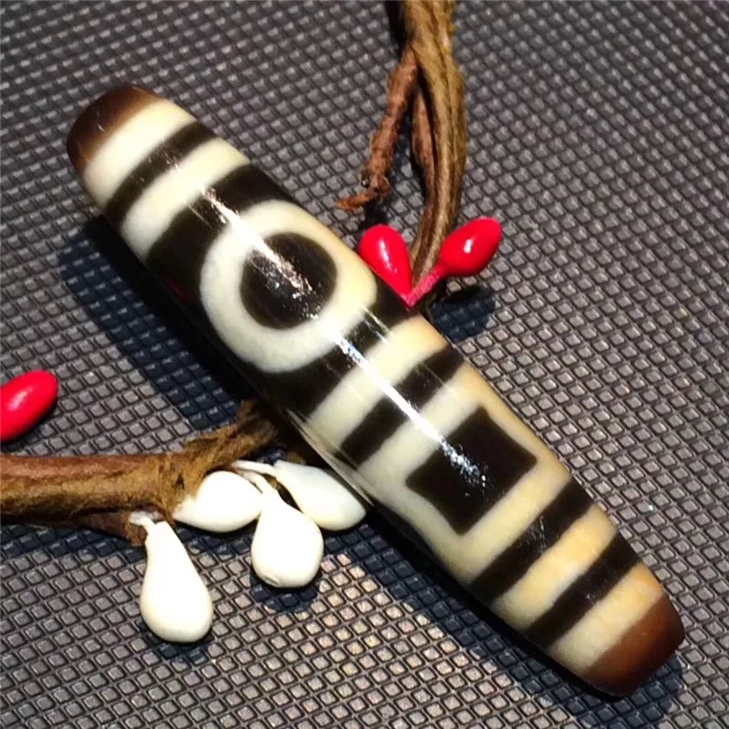 

020112-1 Old-like Dzi Beads 12mm*57mm Big Wisdom Totem Amulets Talisman Treasure Collectible free ship