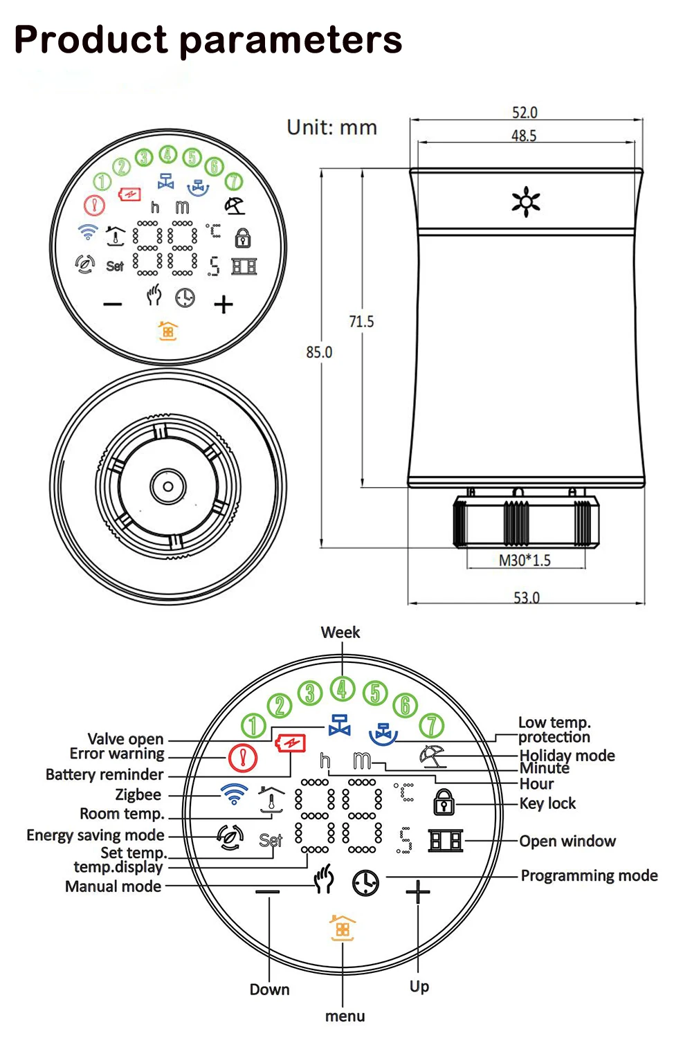Tuya Smart ZigBee Radiator Actuator TRV Programmable Thermostatic Radiator Valve