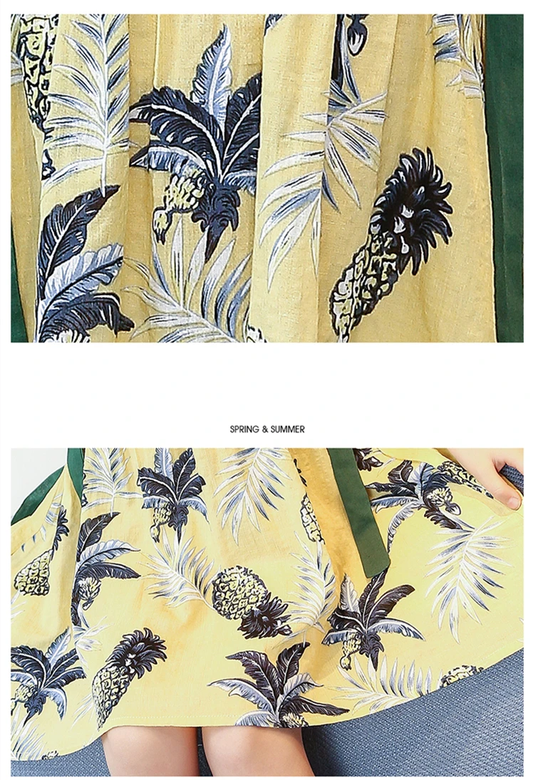 Детские платья для девочек; летнее платье; коллекция года; хлопковая одежда принцессы с рисунком кокосового дерева и ананаса для детей; размеры 5, 6, 8, 10, 11