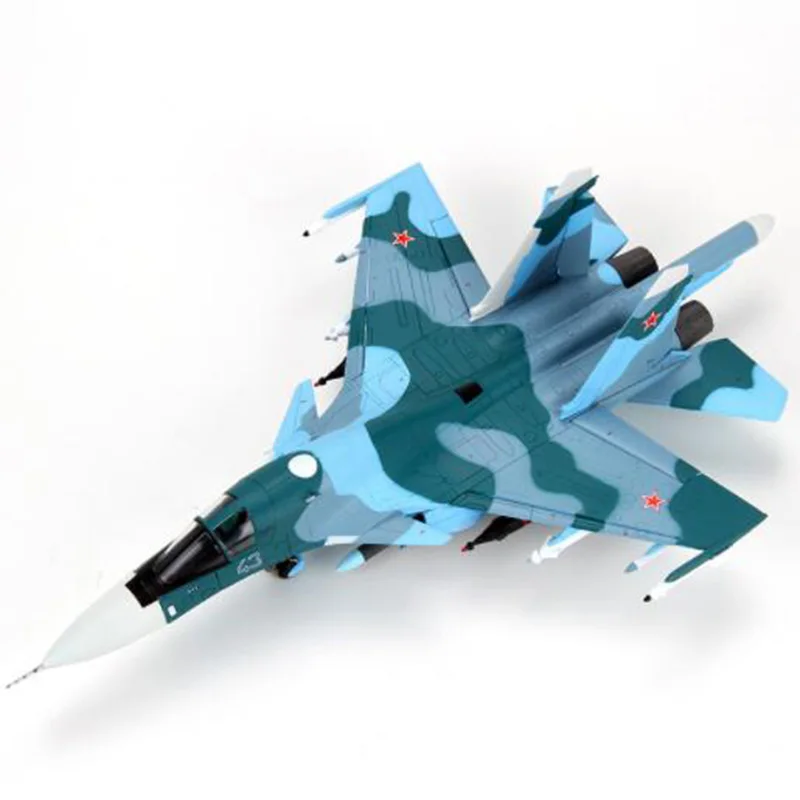 Коллекционная 1/72 сухой Su-34 с трёхмерными чертёжами Утконос бомбер статического su34 сплава литья под давлением игрушка Air Force с трёхмерными чертёжами детские подарки