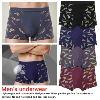 

4pcs/lot Man Soft Modal Boxer Man Shorts Mens Underwear Soft Boxers Homme Men Underpants Mid Waist Printed Boxer Briefs