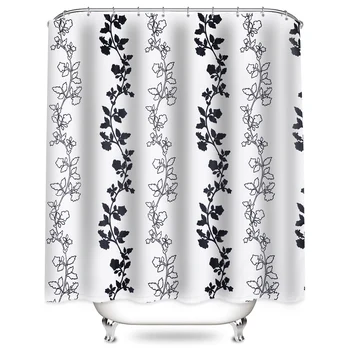 

hower Curtains Printing For Bathroom Hd Waterproof Curtains Fabric Polyester Bath Screen Home Decoration