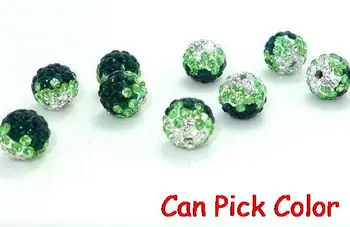 

10mm 100pcs/lot lrg4yle Mixed color Micro Pave Disco Ball Gradual Change Crystal crystal Beads making