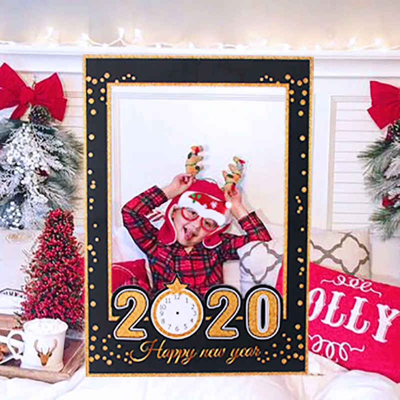 happy new year balloons banner photo booth props new year eve party decoration garland cake topper new year supplies