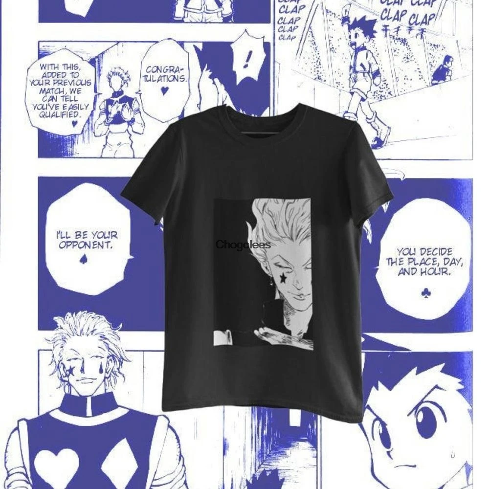 Hunter X Hisoka HxH футболка с коротким рукавом для фанатов манги Всесезонная Футболка