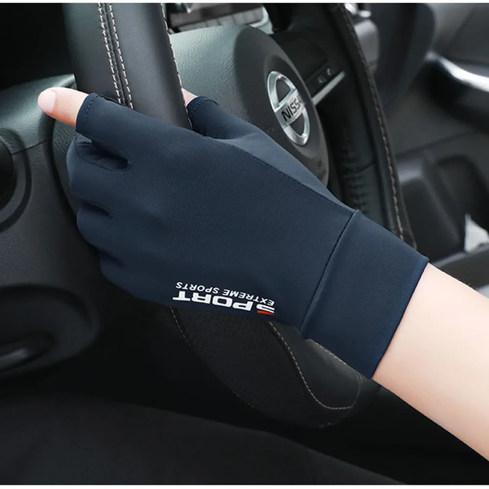 Summer Gloves Men Ice Silk Sun Proction Driving Glove Fishing Gloves Breathable Anti-slip Half Finger Glove Cycling Hiking cycling gloves fingerless gloves fishing gloves sports gloves tactical gloves gym gloves fingerless gym gloves