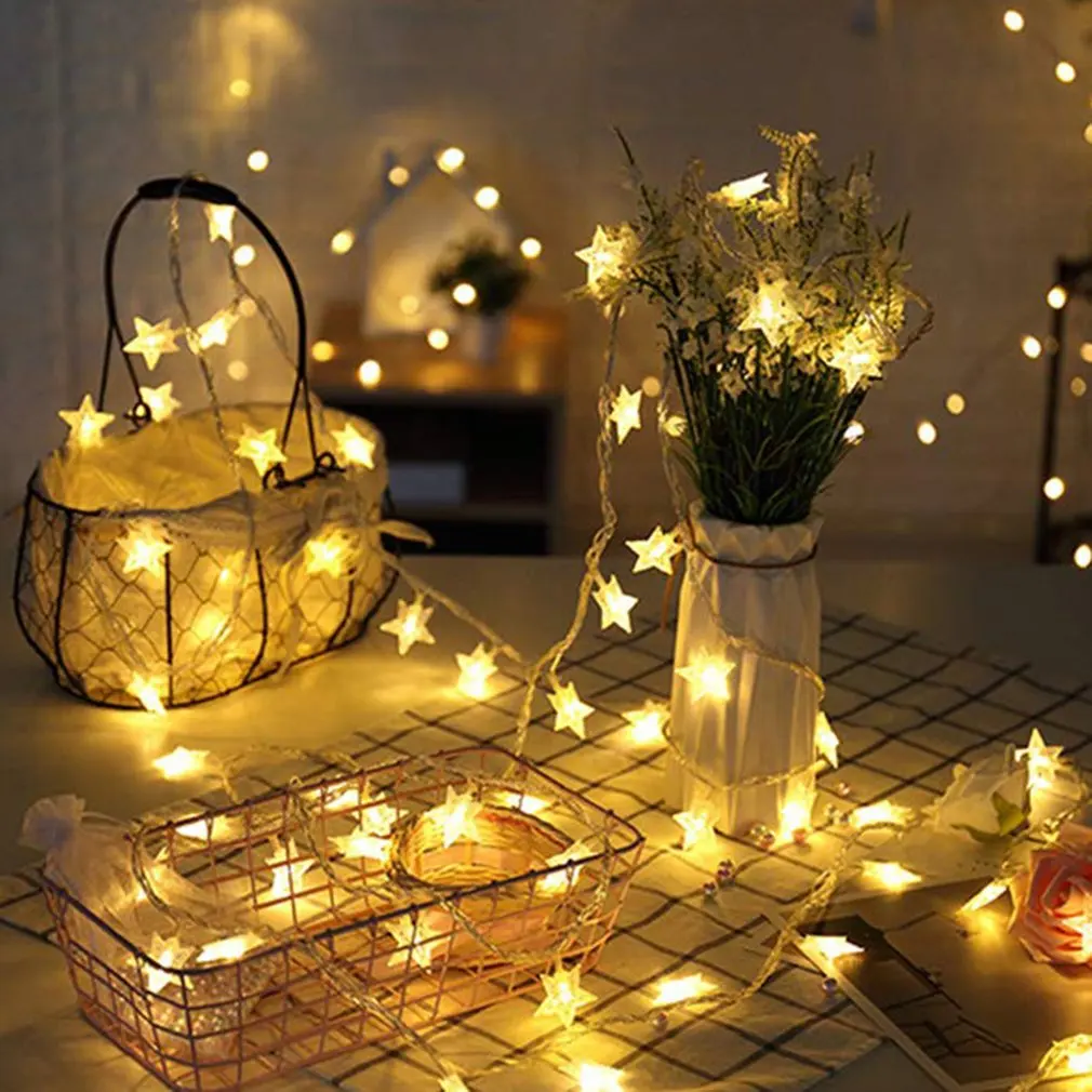 

Star Shape String Light Battery Power Flexible Fairy Light Wall Window Christmas Decoration Party Outdoor Indoor String Lamp