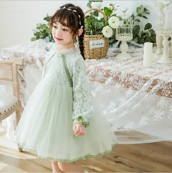 

Spring Girl Princess Mesh Dresses Kids Girl Party Dresses Pink Sweet Voile Dresses Children Clothes Wholesale