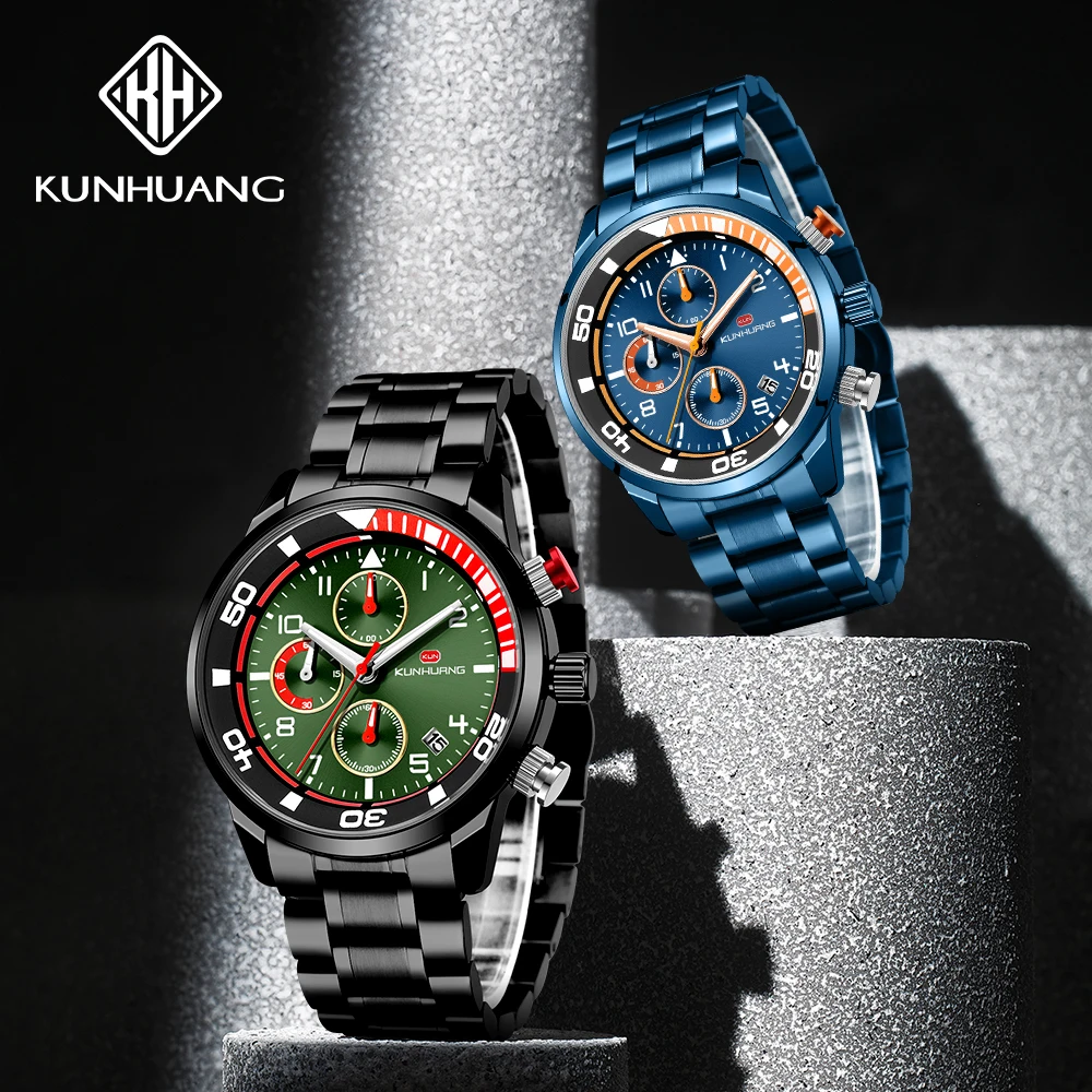 Marca de Topo Relógios de Moda Relógio de Quartzo Relógio de Pulso Homens Bussiness Chronograph Relógio Militar Masculino