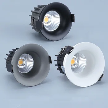 

High quality round Dimmable recesse LED Downlights 7W 9W 12W COB LED Ceiling Lamp Spot Lights AC110-220V Indoor Lighting