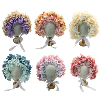 

Newborn Floral Bonnet Baby Simulation Flower Hat Photography Props Handmade Colorful Cap