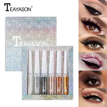 

Yiwa 6 Pcs/set Silkworm Liquid Waterproof Pearlescent Glitter Long Lasting Eye Makeup Set