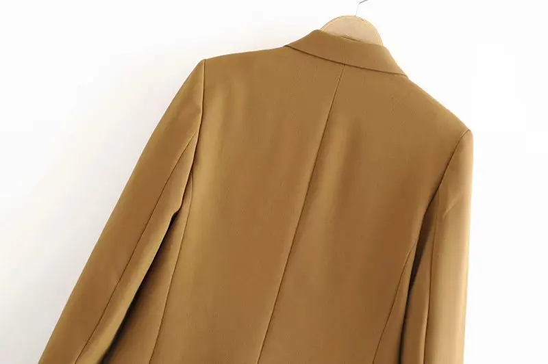 Women Elegant Long Sleeve Double Breasted Blazer Jacket Casual Solid Female Chic Lady Office Suit Blazer Outwear Coat