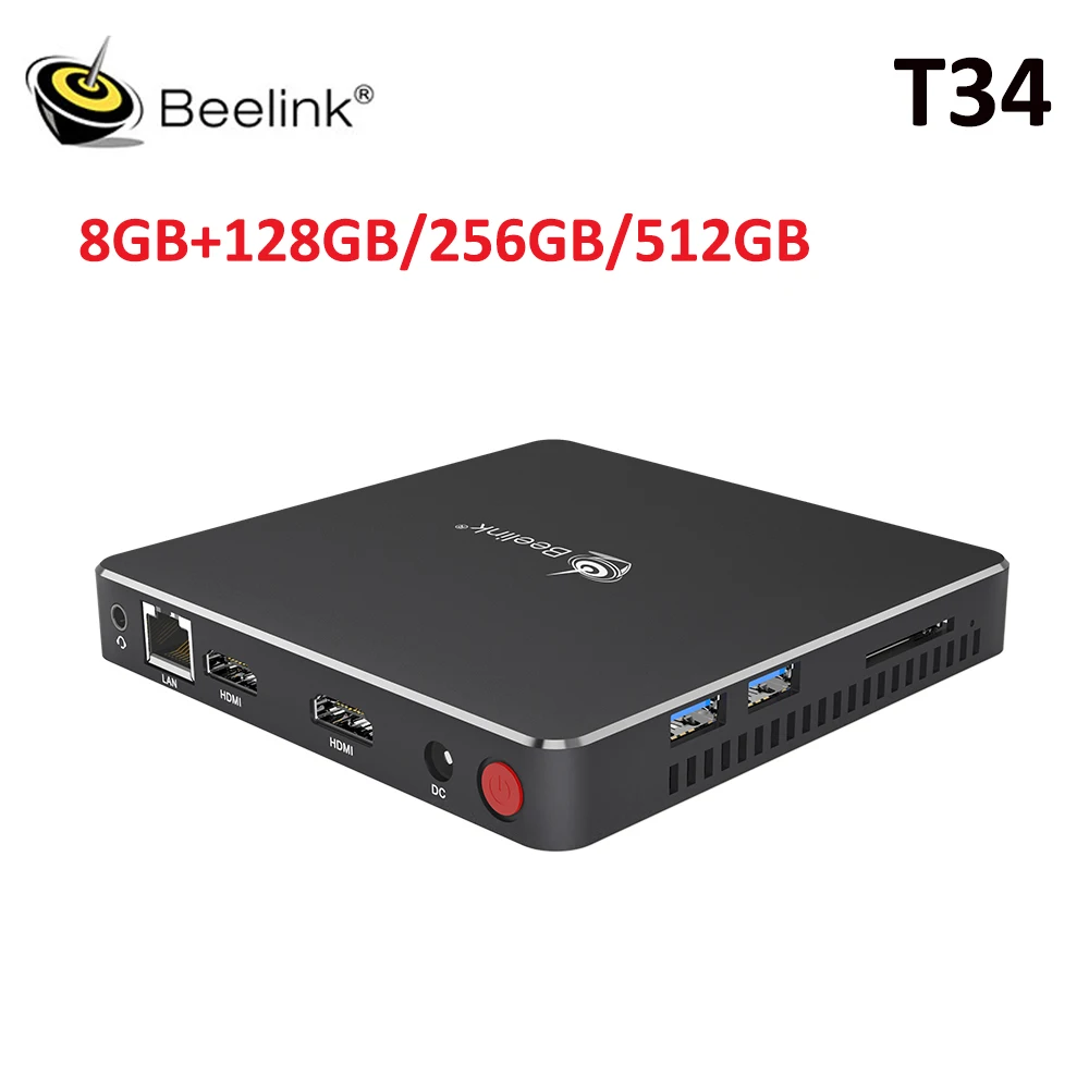 

Beelink Gemini Mini PC T34 Windows10 Intel Apollo Lake Processor J3455 8GB128GB RJ45 1000M HDMI1.4 2.4G/5G WIFI HD Set Top Box