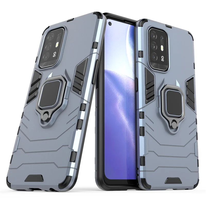  KJYF - Funda para Oppo A94 5G, funda negra a prueba de golpes,  funda de protección contra caídas de 360°, funda de silicona suave  ultrafina + funda para Oppo A94 5G