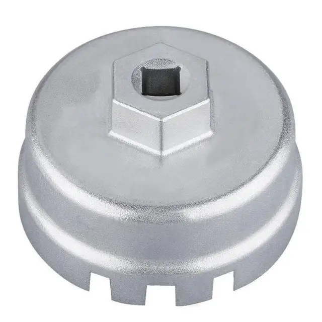 Cyleto Ölfilterschlüssel 64mm 14 Flöten Aluminium Cap Ölfilterschlüssel  Auto Enferner Tool für Toyota A8 Hond-a Nissan Bluebird