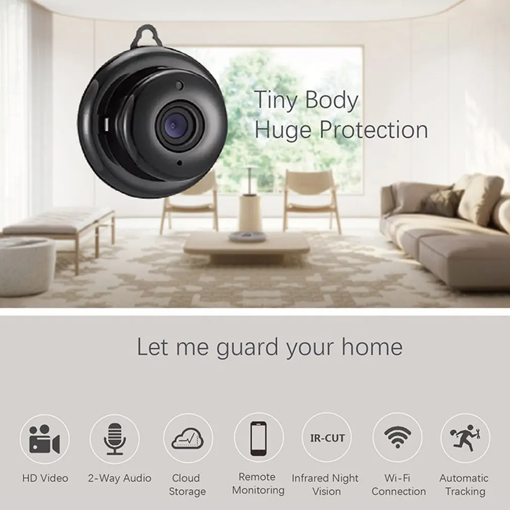 

Mini Wifi 720P HD IP Camera Wireless CCTV Infrared Night Vision Motion Detection 2-Way Audio Motion Tracker Home Security
