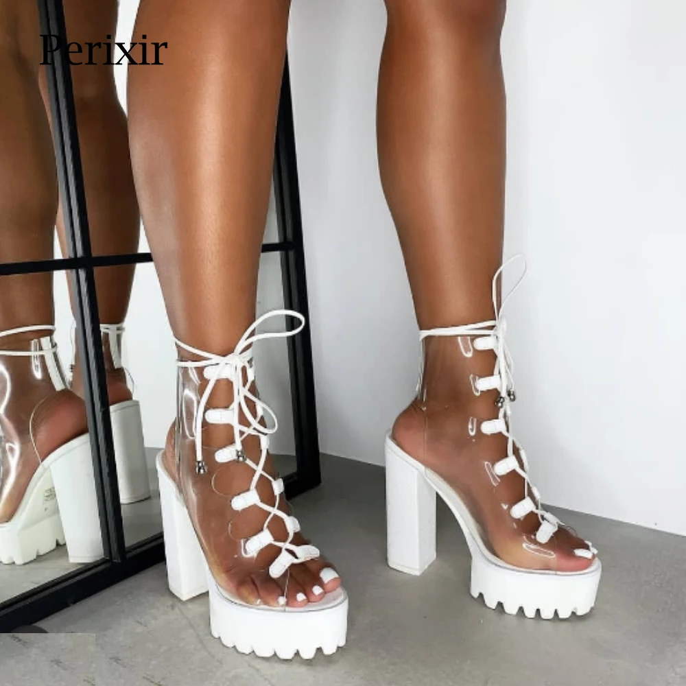 transparent pvc boots