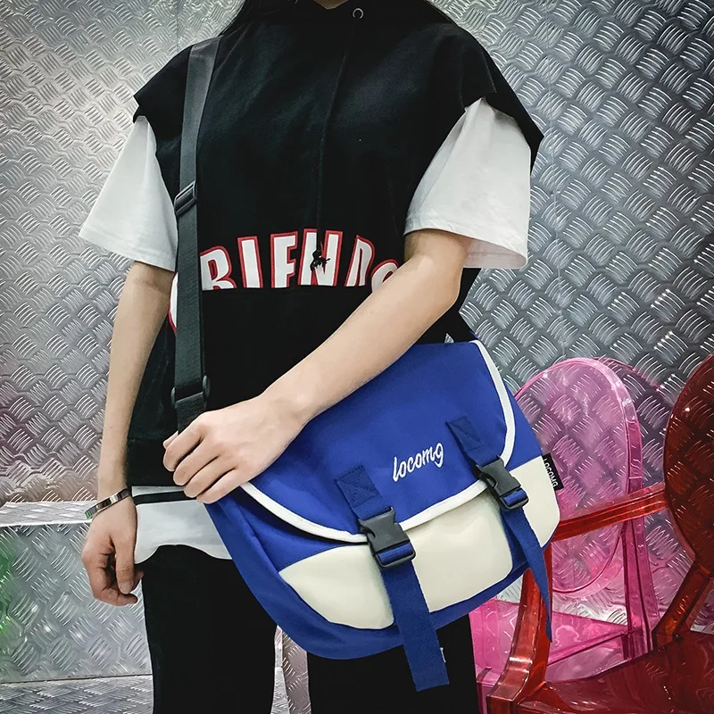

Fashion Fixed Gear Riding Messenger Bag Contrast Color Casual Backpack Men And Women Couples Outdoor Sports Shoulder Bag