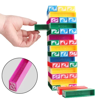 

35-54 pcs Jenga Classic Game Mini Plastic Stack-up Pumping Building Blocks Kids Toy Domino Educational Game Kids Gift