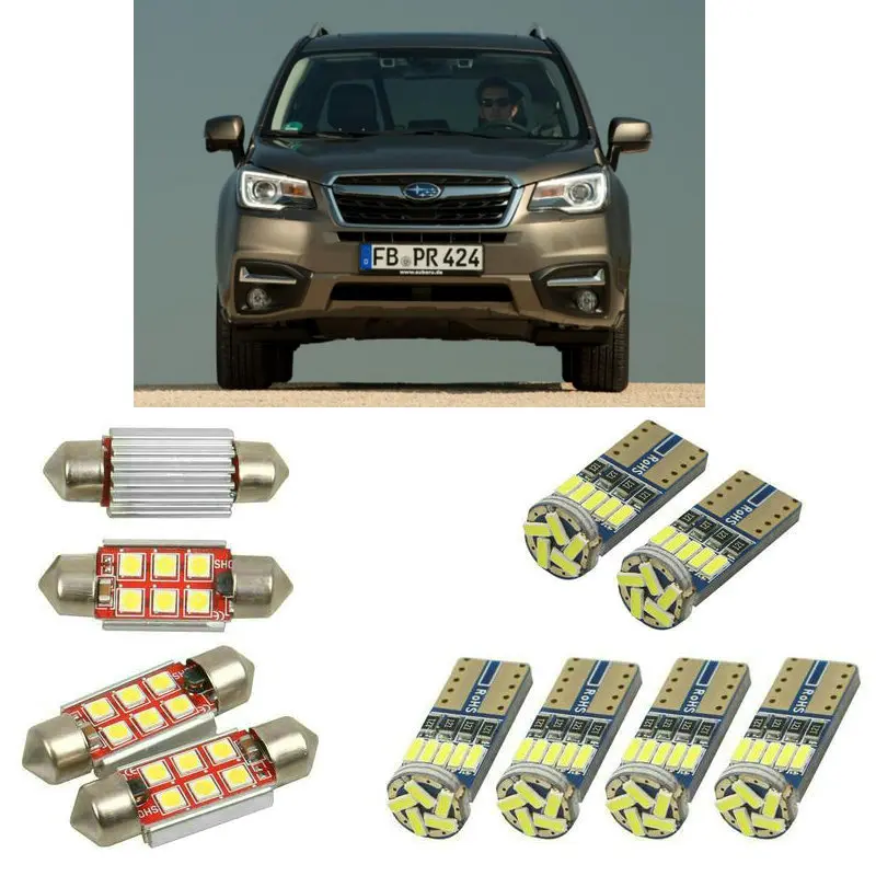 Внутренний светодиодный автомобильный светильник s для subaru forester sh 2012 автомобильные аксессуары фонарь для багажника номерного знака светильник 4 шт