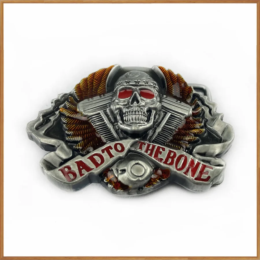 BuckleClub bad to the bone skull ковбойский ремень для джинсов в западном стиле Пряжка FP 02475