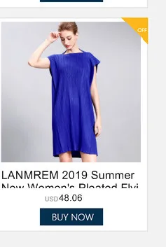 LANMREM Новое весеннее однотонное платье средней длины с круглым вырезом и рюшами в стиле рыбий хвост свободное платье большого размера PD067