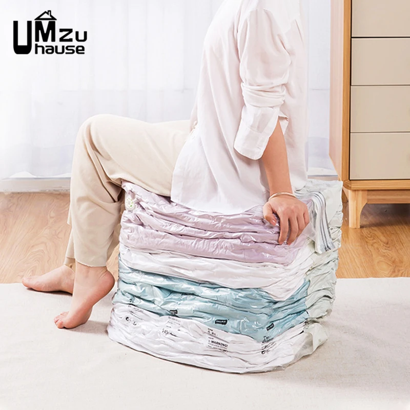 Bedding Compression Space Saving Travel Home Use Vacuum Storage Bags Set  for Reusable Travel Clothes Pillows Blankets Comforters - AliExpress