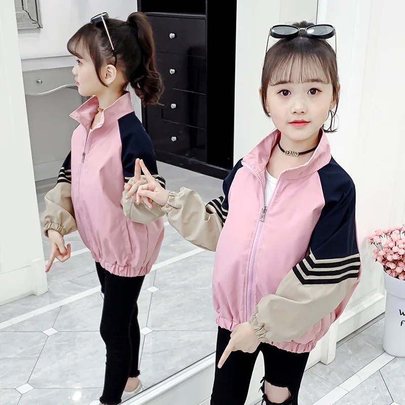 

Girl'S Coat Spring And Autumn 2020 New Style Korean-style Women's Big Kid chao yang Gas Jacket Children Autumn Clothing Baseball