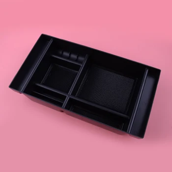 

DWCX Black Car Center Console Armrest Storage Organizer Box Insert Tray Fit For GMC Sierra 1500 Chevry Silverado 1500 2019