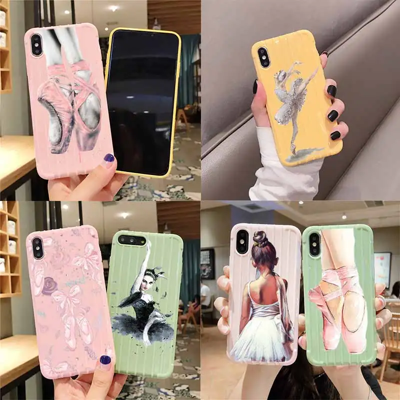 Красивые балетки для танцев на колесиках чемодан чехол телефона iPhone 11 Pro Max X XS MAX 8 7