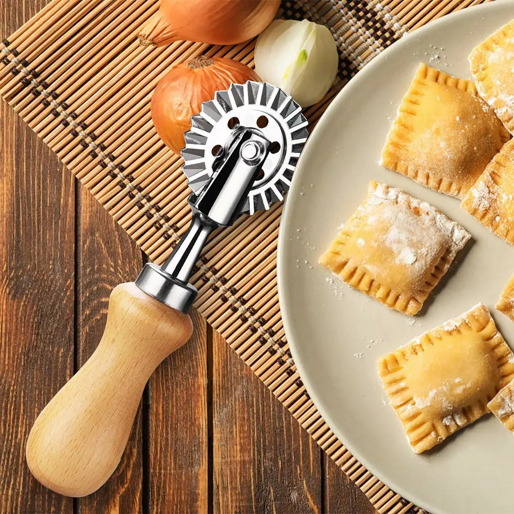 Dumpling Embossing Side Embossed Biscuit Mold Pasta Hand-cutting Machine Baking Pastry Decor Cookie Mold Roll Wheel Tools roller cutter