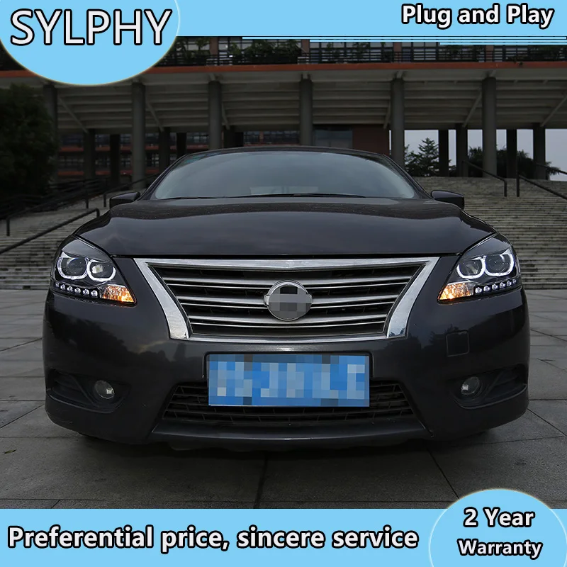 Автомобильный Стайлинг для Nissan Sylphy фары 2012- Sentra светодиодный фонарь светодиодный DRL Биксеноновые линзы Высокий Низкий Луч