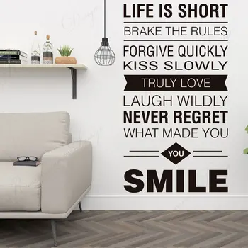 

Creative Design Life Is Short Quotes Wall Sticker Vinyl Home Decor Room Wall Inspiring Words Text Office Decals Wallpaper 3A81