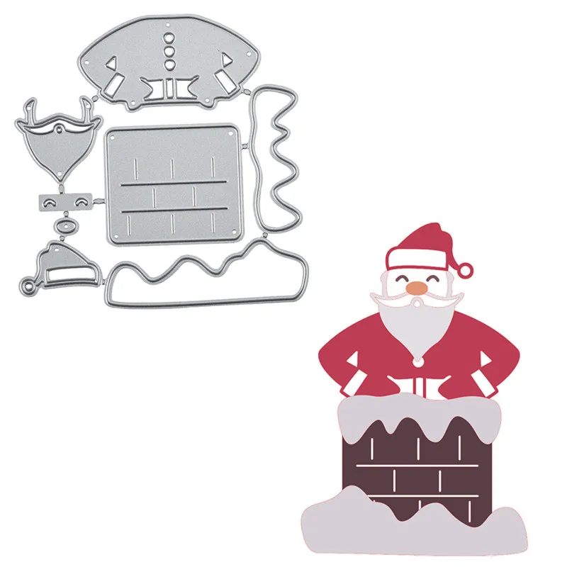 

YaMinSanNiO Christmas Gift Metal Cutting Dies New 2019 Santa Claus In Chimney Dies Scrapbooking Album Die Cut Embossing Stencil